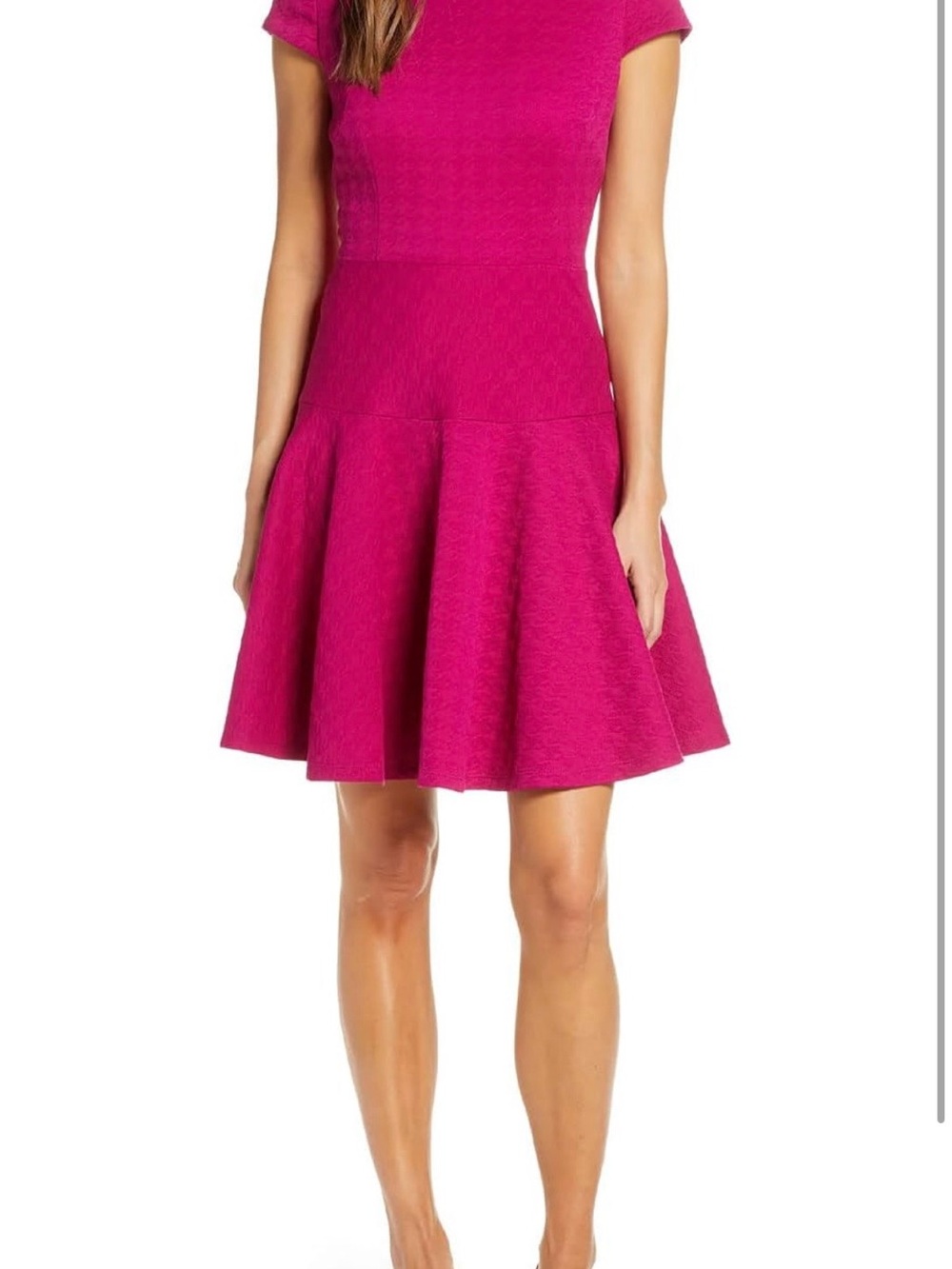 Eliza J Textured Knit Fit-and-Flare Dress